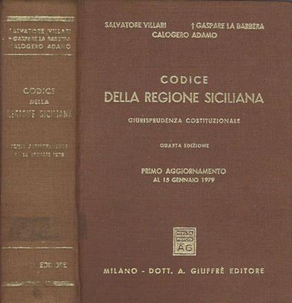 Codice della Regione Siciliana - copertina