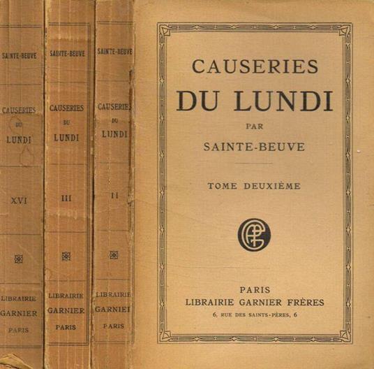 Causeries du Lundi vol.II, III, VI - copertina