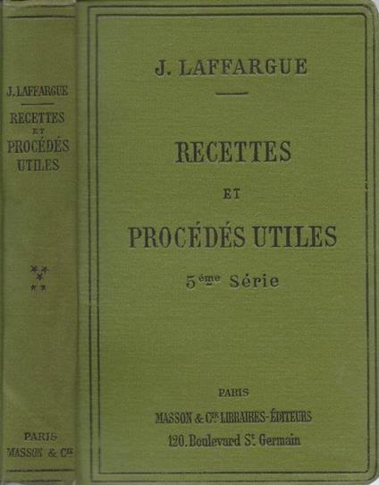 Recettes et procédés utiles (cinquième série) - copertina
