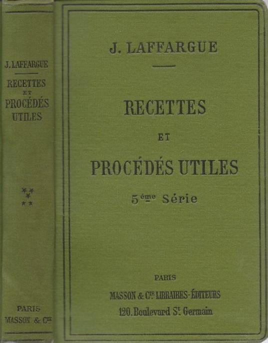 Recettes et procédés utiles (cinquième série) - copertina