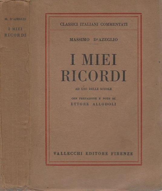 I miei ricordi - Massimo D'Azeglio - copertina