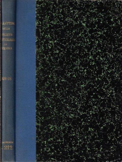 Bollettino della Società Letteraria di Verona anno II 1926 - copertina