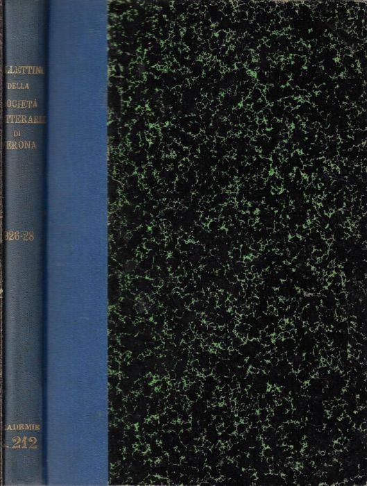 Bollettino della Società Letteraria di Verona anno II 1926 - copertina