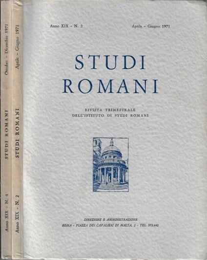 Studi romani anno 1971 N. 2, 4 - Pietro Romanelli - copertina