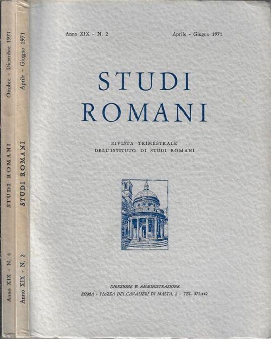 Studi romani anno 1971 N. 2, 4 - Pietro Romanelli - copertina
