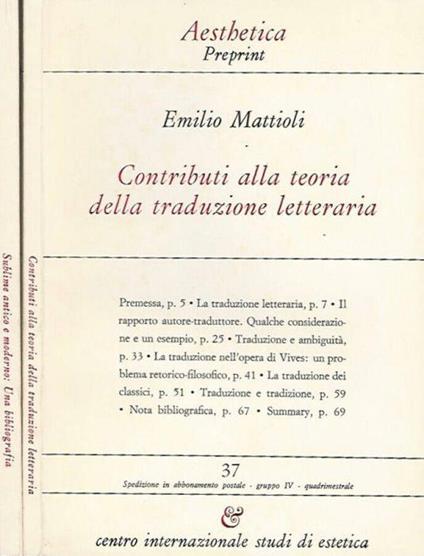 Aesthetica pre-print, vol. 37, aprile 1993 vol. 38, agosto 1993 - Emilio Mattioli - copertina