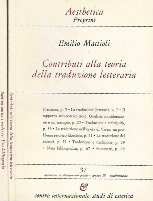 Aesthetica pre-print, vol. 37, aprile 1993 vol. 38, agosto 1993 - Emilio Mattioli - copertina