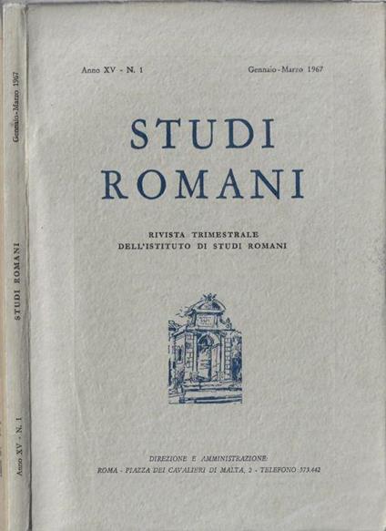 Studi romani anno 1967 N. 1, 3 - Pietro Romanelli - copertina
