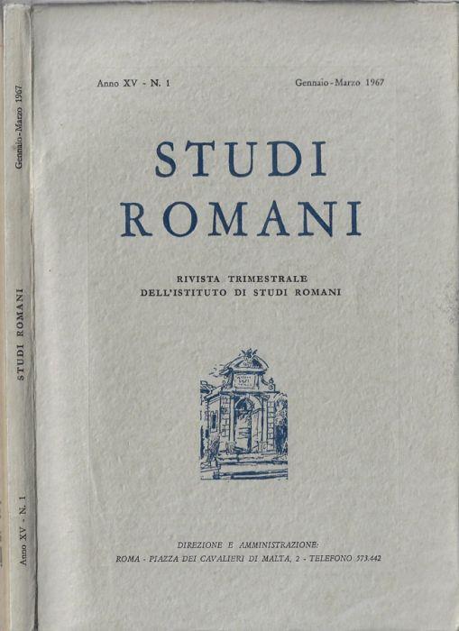 Studi romani anno 1967 N. 1, 3 - Pietro Romanelli - copertina