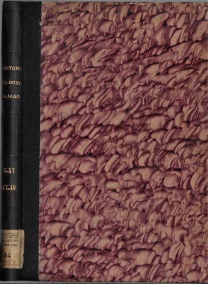 Monitore zoologico italiano anno LVI-LVII 1947-1949 - Nello Beccari - copertina