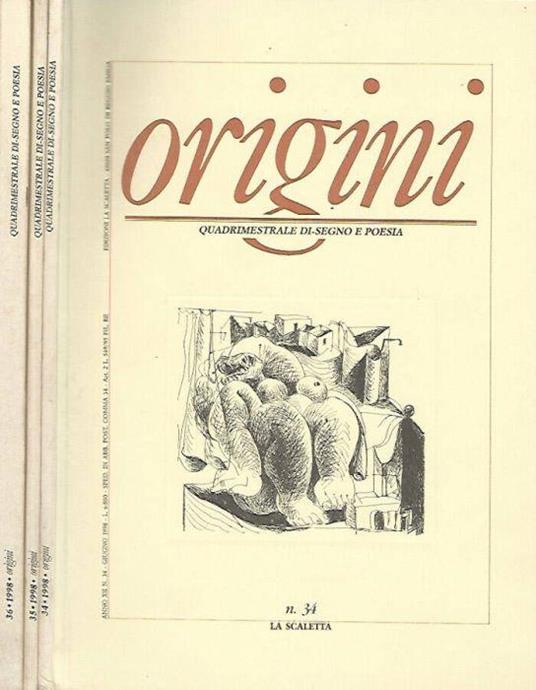 Origini, n. 34, giugno n. 35, novembre n. 36, dicembre anno XII, 1998 - copertina