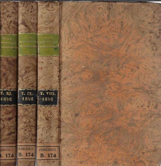 Revue scientifique et industrielle tome VII IX XI 1842 - copertina