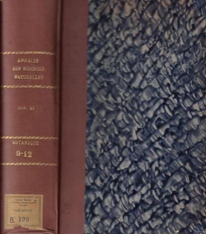 Annales des sciences naturelles botanique et biologie végétale XI série tome IX-XII 1948-1951 - copertina