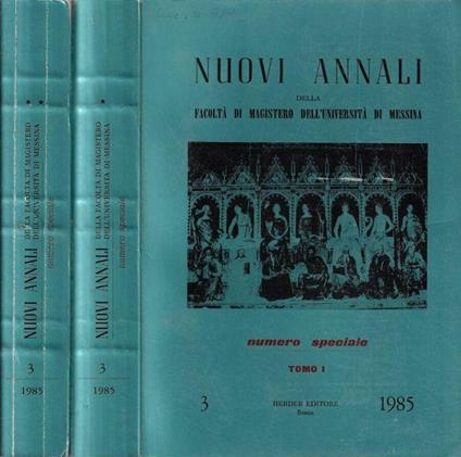 Nuovi annali della Facoltà di Magistero dell'Università di Messina numero speciale N. 3 1985 tomo I, II - Antonio Mazzarino - copertina