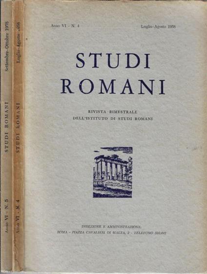 Studi romani anno 1958 N. 4, 5 - copertina