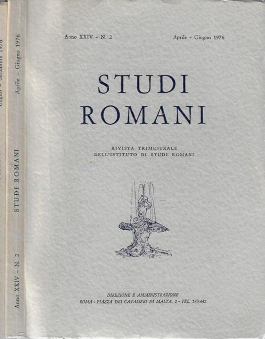 Studi romani anno 1976 N. 2, 3, 4 - Pietro Romanelli - copertina