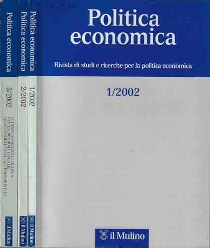 Politica economica anno 2002 N. 1, 2, 3 - copertina