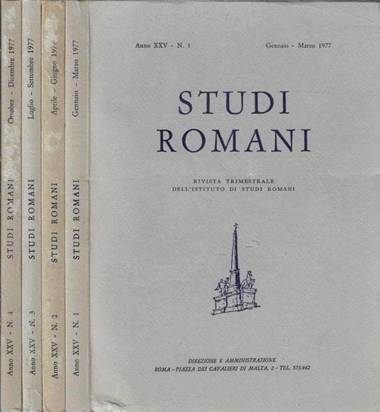Studi romani anno 1977 N. 1, 2, 3, 4 (annata completa) - Pietro Romanelli - copertina