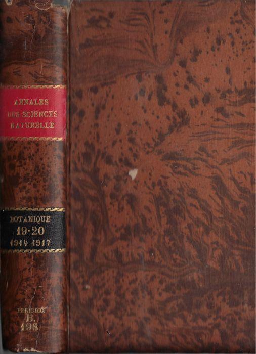 Annales des sciences naturelles botanique IX série tome XIX-XX 1914-1917 - copertina