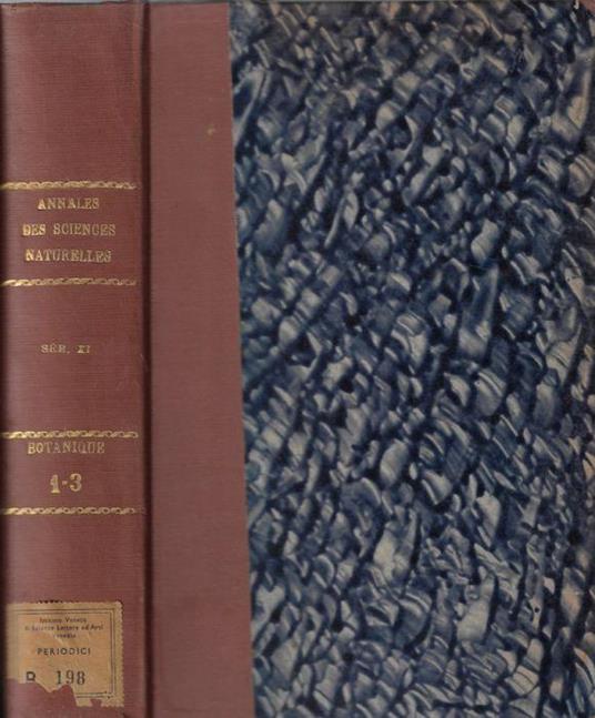 Annales des sciences naturelles botanique et biologie végétale XI série tome I-III 1939-1942 - copertina