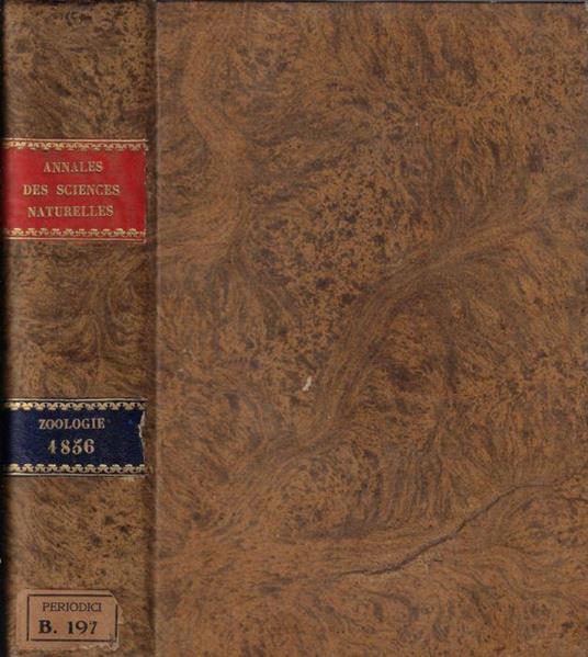 Annales des sciences naturelles IV série zoologie tome V-VI 1856 di: M. Milne Edwards - copertina