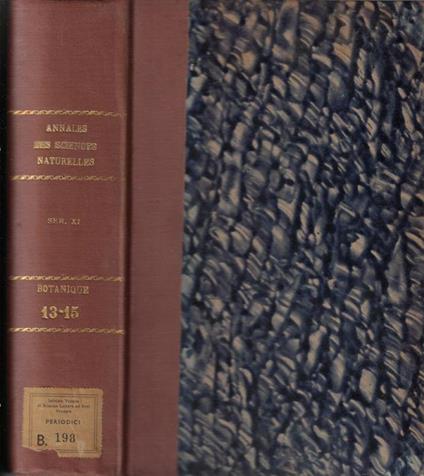 Annales des sciences naturelles botanique et biologie végétale XI série tome XIII-XV 1952-1954 - copertina