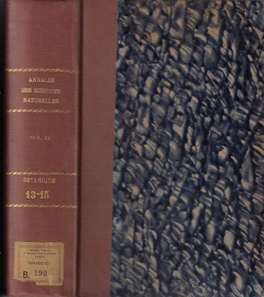 Annales des sciences naturelles botanique et biologie végétale XI série tome XIII-XV 1952-1954 - copertina
