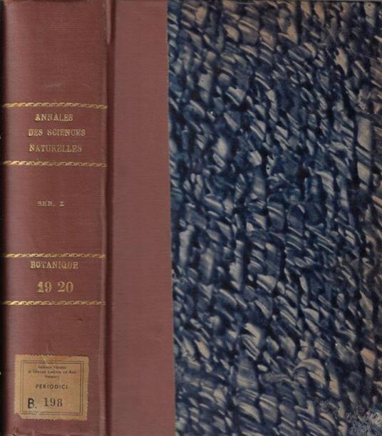 Annales des sciences naturelles botanique dixième série tome XIX-XX 1937-1938 - copertina