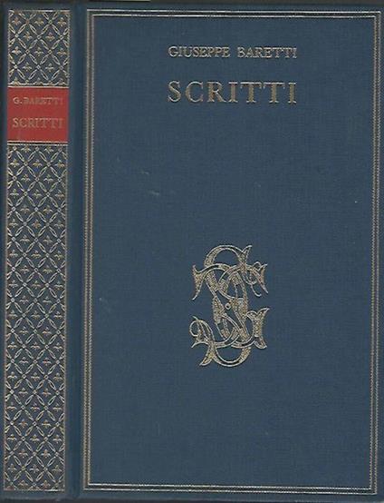 Scritti - Giuseppe Baretti - copertina