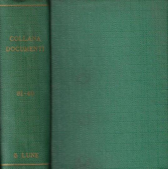 Collana documenti dal n. 31 al n. 40 Anno 1959 - copertina