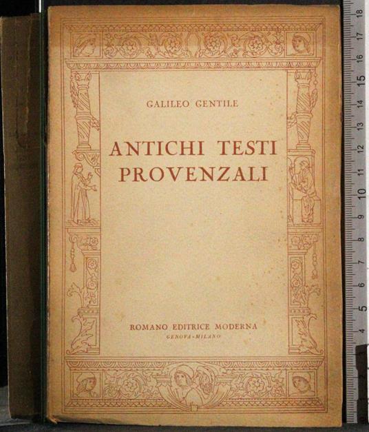 Antichi testi provenzali - copertina
