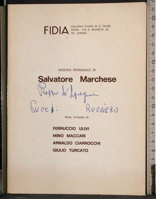 Mostra personale di Salvatore Marchese - copertina