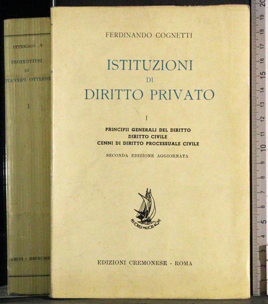 Istituzioni di diritto privato. Vol 1 - Ferdinando Cognetti - copertina
