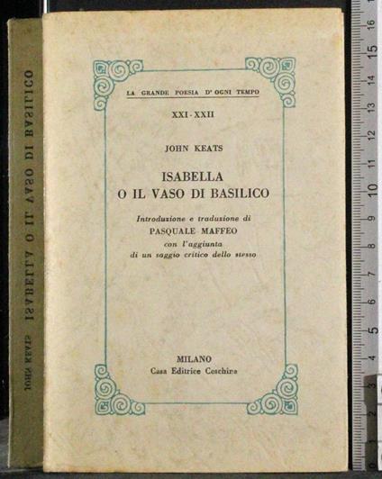 Isabella o il vaso di Basilico - John Keats - copertina