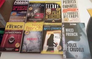 Stock n. 2 - Otto  gialli ,titoli in foto . Nicci French -  jamnes Ellroy - Hubert Corbin - Patricia Cornwell - copertina