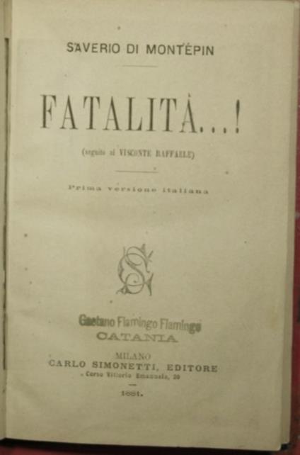 Fatalità…! - copertina