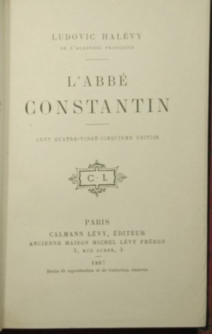 L' abbè Constantin - copertina