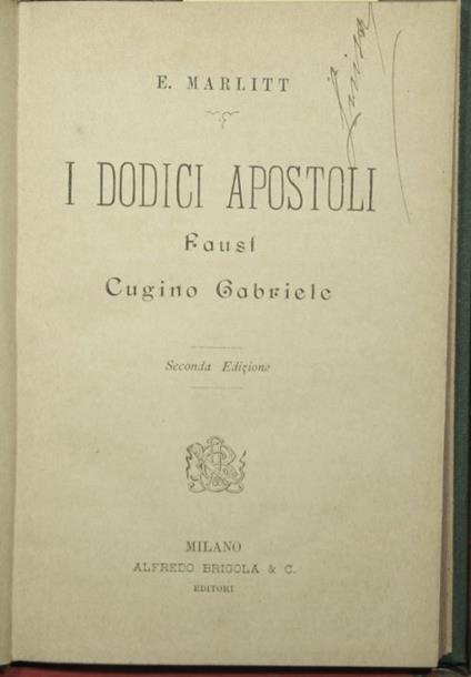 I dodici apostoli - Faust - Cugino Gabriele - copertina