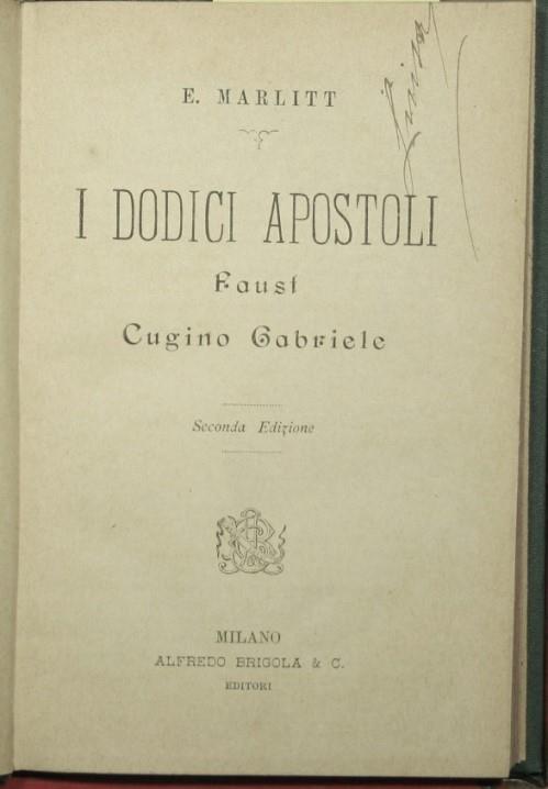 I dodici apostoli - Faust - Cugino Gabriele - copertina