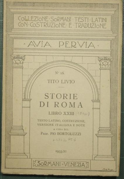 Storia di Roma - Libro XXIII - Tito Livio - copertina