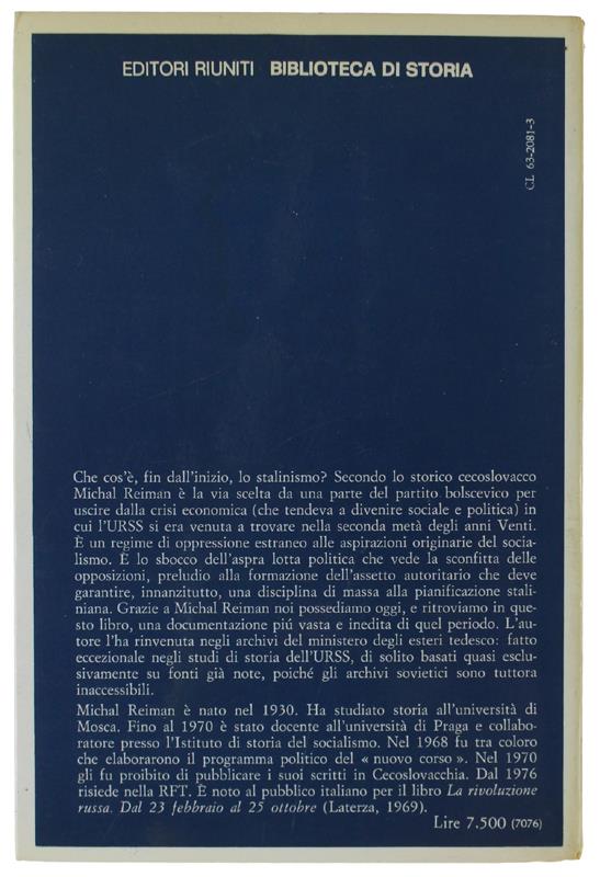 Nascita Dello Stalinismo  [Come Nuovo]