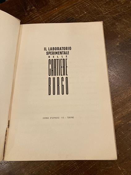 Il laboratorio sperimentale delle Cartiere Burgo - copertina