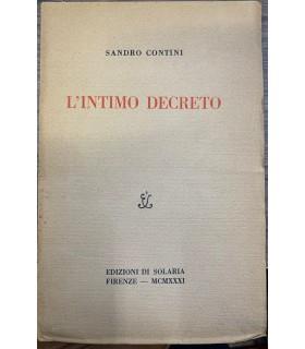 L' intimo decreto - Sandro Contini - copertina
