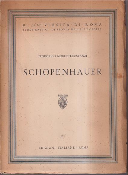 Schopenhauer - Teodorico Moretti Costanzi - copertina