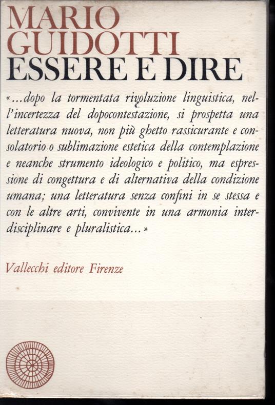 Essere e dire - Mario Guidotti - copertina