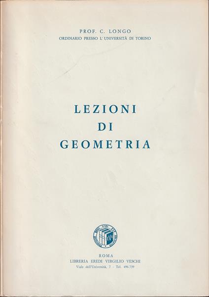 Lezioni di geometria - Carmela Longo - copertina