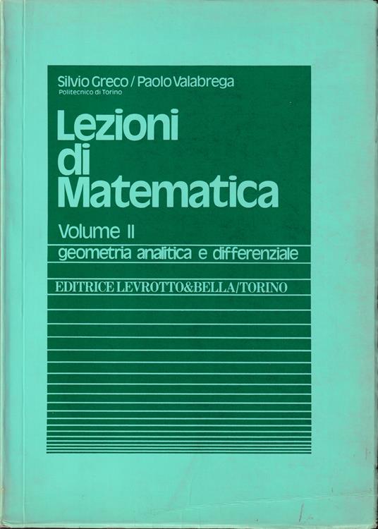 Lezioni di Matematica Volume II Geometria analitica e differenziale - copertina