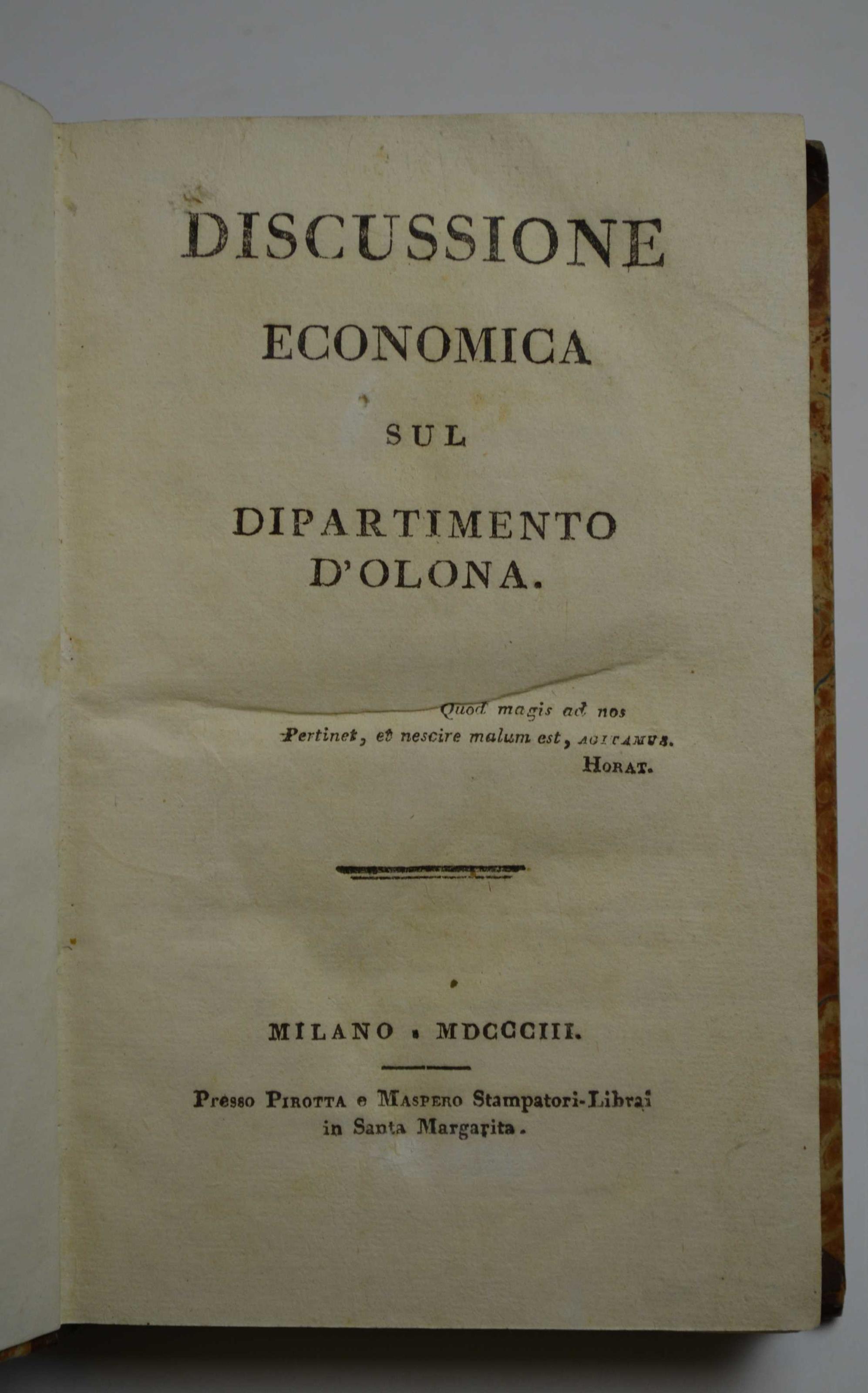 Discussione economica sul dipartimento d'Olona