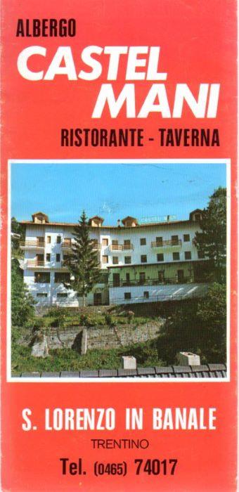 Albergo Castel Mani: ristorante - taverna: S. Lorenzo in Banale Trentino - copertina