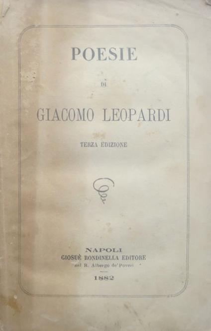 Poesie - Giacomo Leopardi - copertina